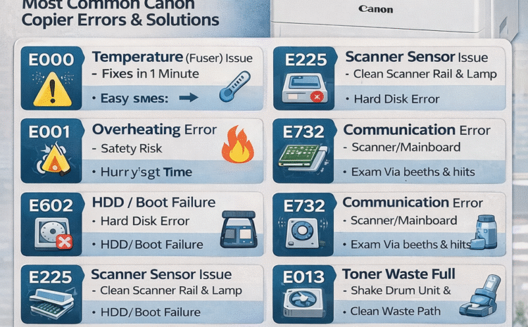  Top 10 Canon Photocopier Error Codes & Easy Fixes – Complete Guide (2025)